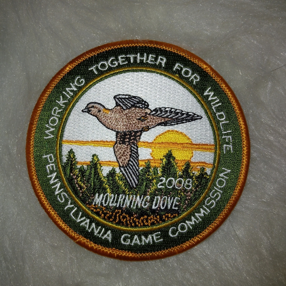 EMBROIDERED PATCH Pennsylvania Game Commission 2008 Mourning Dove